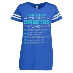 T1d Diabetes Checklist Cool Gift Enza Ladies Jersey Football T-Shirt