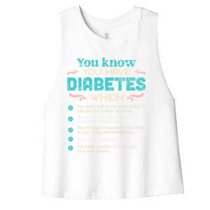 T1d Diabetes Checklist Cool Gift Women's Racerback Cropped Tank