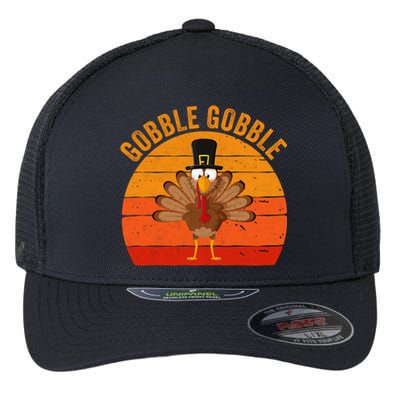 Turkey Day Cute Gift Gobble Gobble Thanksgiving Day Gift Flexfit Unipanel Trucker Cap