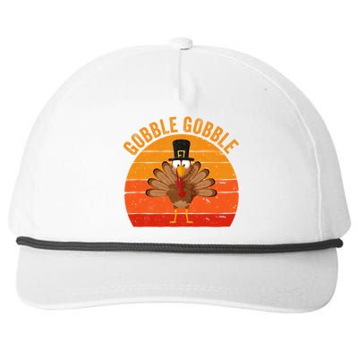 Turkey Day Cute Gift Gobble Gobble Thanksgiving Day Gift Snapback Five-Panel Rope Hat