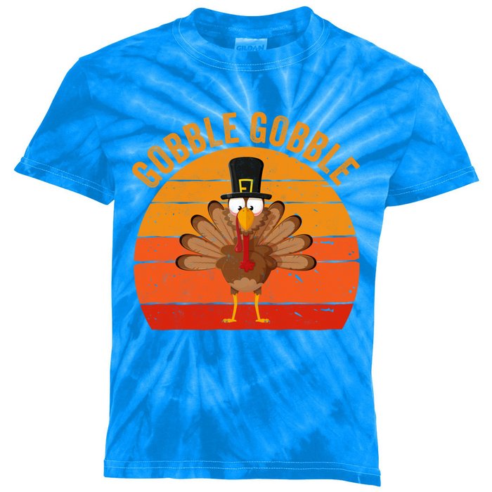 Turkey Day Cute Gift Gobble Gobble Thanksgiving Day Gift Kids Tie-Dye T-Shirt