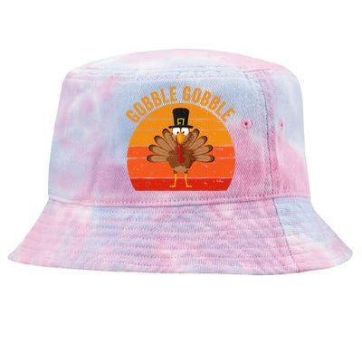 Turkey Day Cute Gift Gobble Gobble Thanksgiving Day Gift Tie-Dyed Bucket Hat