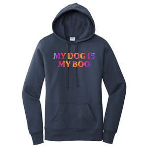 Tie Dye Dog Boo Halloween My Dog Is My Boo Pumpkin Dog Mom Cool Gift Women's Pullover Hoodie