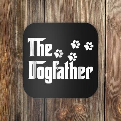 The Dogfather Dad Fathers Day Gift Dog Lover Premium Coaster