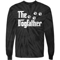 The Dogfather Dad Fathers Day Gift Dog Lover Premium Tie-Dye Long Sleeve Shirt