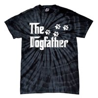 The Dogfather Dad Fathers Day Gift Dog Lover Premium Tie-Dye T-Shirt