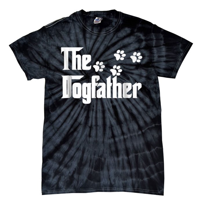 The Dogfather Dad Fathers Day Gift Dog Lover Premium Tie-Dye T-Shirt