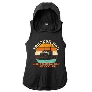 Trucker Dad Diesel Big Rig Semigifttrailer Truck Driver Gift Ladies PosiCharge Tri-Blend Wicking Draft Hoodie Tank