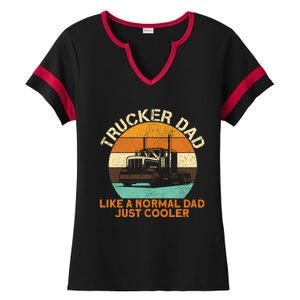 Trucker Dad Diesel Big Rig Semigifttrailer Truck Driver Gift Ladies Halftime Notch Neck Tee