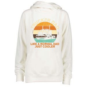 Trucker Dad Diesel Big Rig Semigifttrailer Truck Driver Gift Womens Funnel Neck Pullover Hood