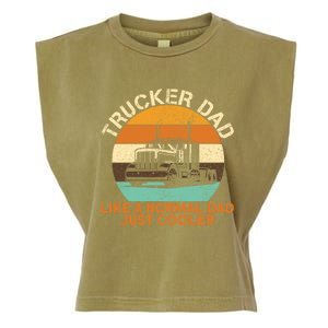 Trucker Dad Diesel Big Rig Semigifttrailer Truck Driver Gift Garment-Dyed Women's Muscle Tee