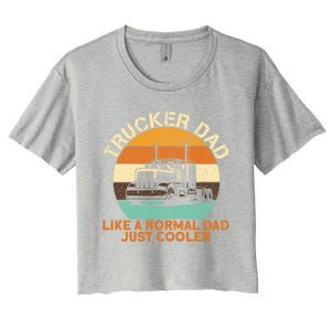 Trucker Dad Diesel Big Rig Semigifttrailer Truck Driver Gift Women's Crop Top Tee