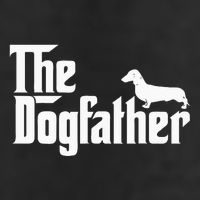 The Dogfather Dachshund Funny Father Dog Lover 7 Panel Mesh Trucker Snapback Hat