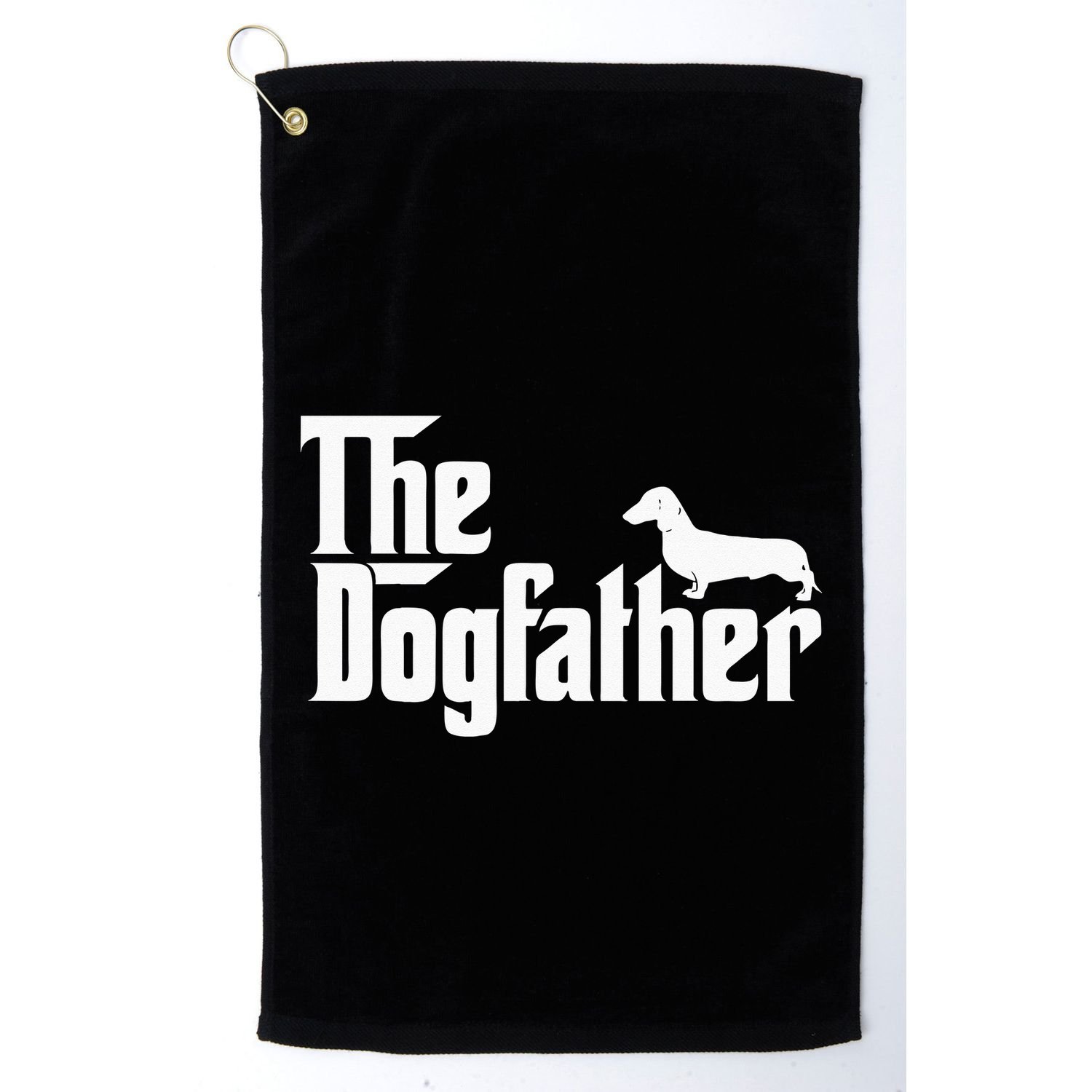 The Dogfather Dachshund Funny Father Dog Lover Golf Towel