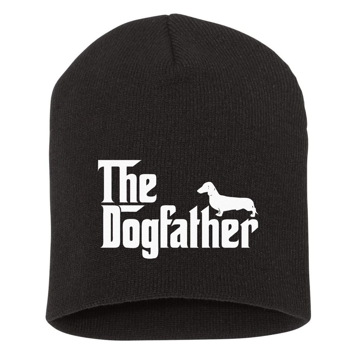 The Dogfather Dachshund Funny Father Dog Lover Short Acrylic Beanie