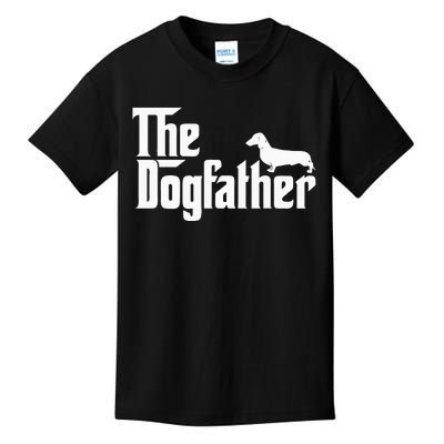 The Dogfather Dachshund Funny Father Dog Lover Kids T-Shirt