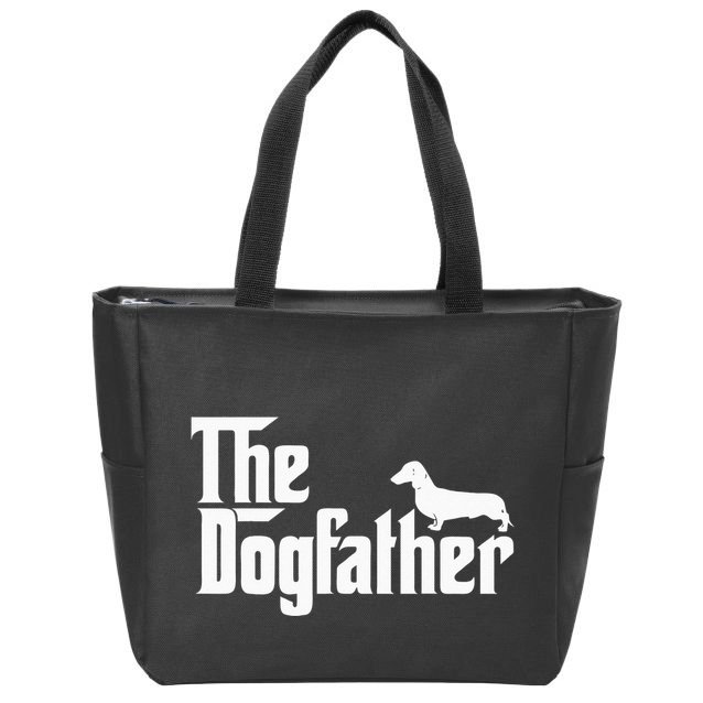 The Dogfather Dachshund Funny Father Dog Lover Zip Tote Bag