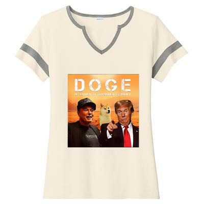 Trump Doge Department Of Government Efficiency Mars Ladies Halftime Notch Neck Tee