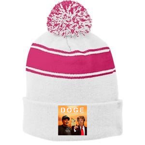 Trump Doge Department Of Government Efficiency Mars Stripe Pom Pom Beanie