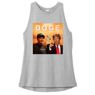 Trump Doge Department Of Government Efficiency Mars Ladies PosiCharge Tri-Blend Wicking Tank