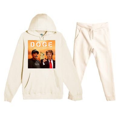 Trump Doge Department Of Government Efficiency Mars Premium Hooded Sweatsuit Set