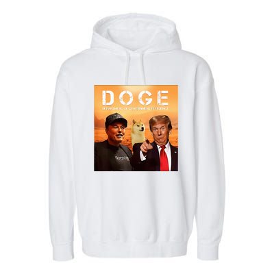 Trump Doge Department Of Government Efficiency Mars Garment-Dyed Fleece Hoodie