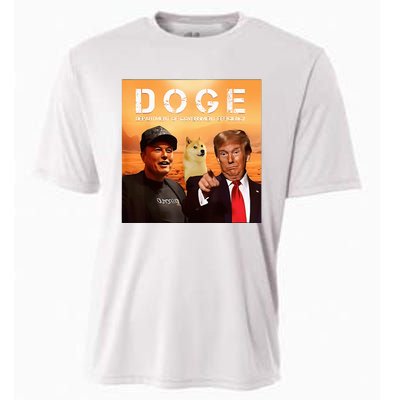 Trump Doge Department Of Government Efficiency Mars Cooling Performance Crew T-Shirt