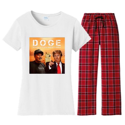 Trump Doge Department Of Government Efficiency Mars Women's Flannel Pajama Set