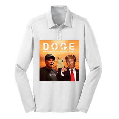 Trump Doge Department Of Government Efficiency Mars Silk Touch Performance Long Sleeve Polo