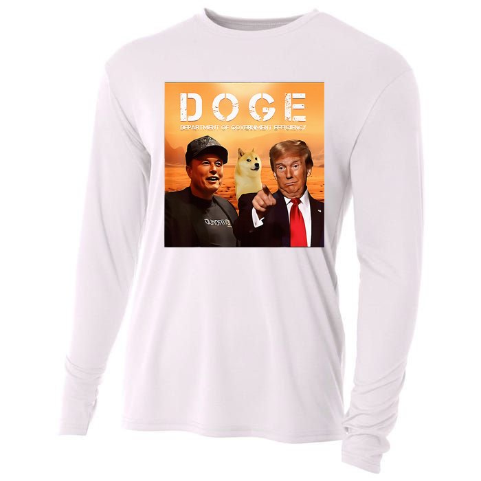 Trump Doge Department Of Government Efficiency Mars Cooling Performance Long Sleeve Crew