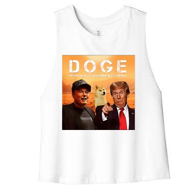 Trump Doge Department Of Government Efficiency Mars Women's Racerback Cropped Tank