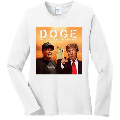 Trump Doge Department Of Government Efficiency Mars Ladies Long Sleeve Shirt