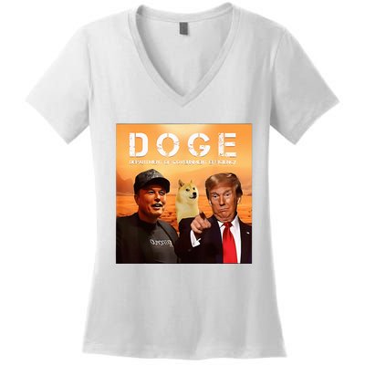 Trump Doge Department Of Government Efficiency Mars Women's V-Neck T-Shirt