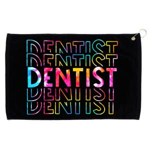 Tie Dye Dentist Life Appreciation Funny Gift Dental Squad Retro Gift Grommeted Golf Towel