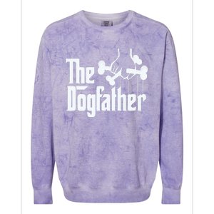 The Dogfather Dog Dad Fathers Day Gift Dog Lover Colorblast Crewneck Sweatshirt