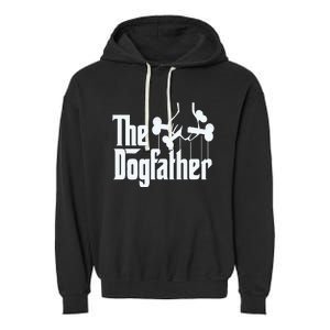 The Dogfather Dog Dad Fathers Day Gift Dog Lover Garment-Dyed Fleece Hoodie