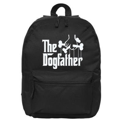 The Dogfather Dog Dad Fathers Day Gift Dog Lover 16 in Basic Backpack