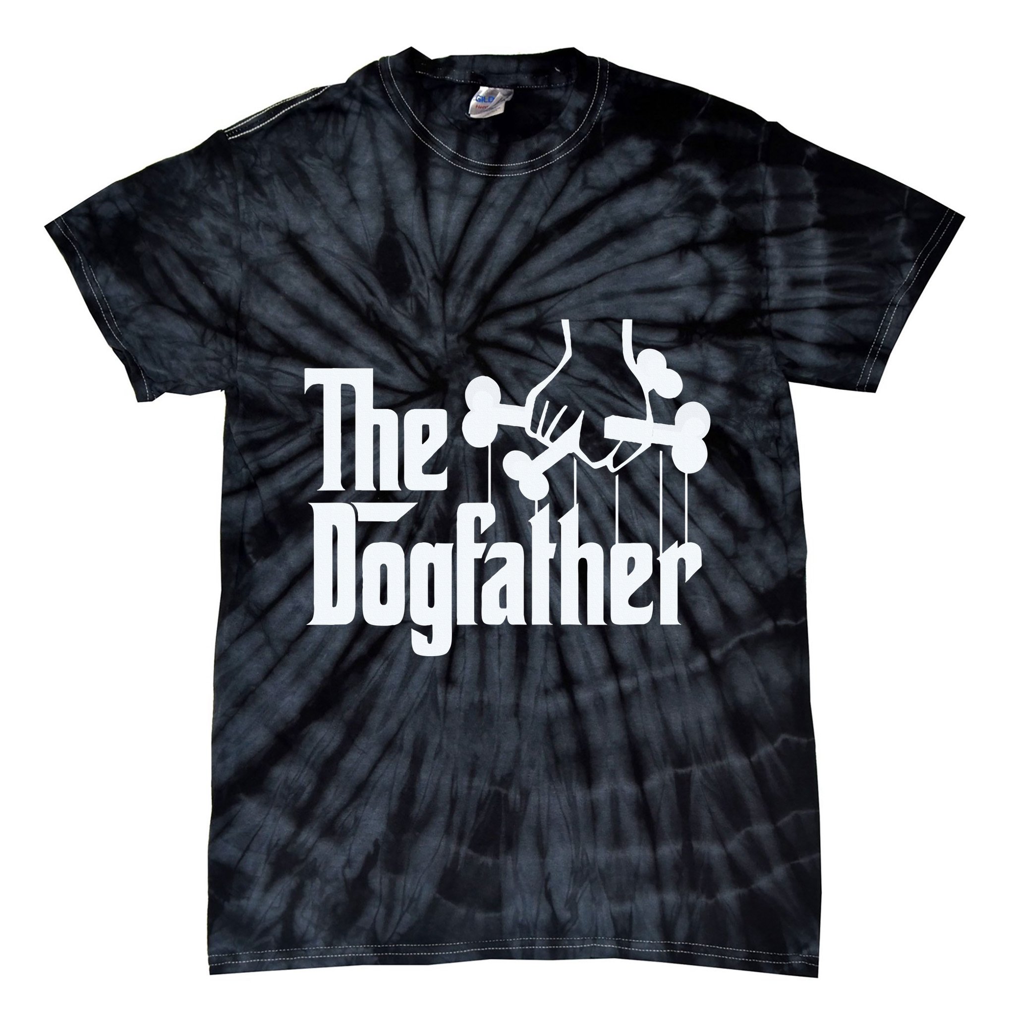 The Dogfather Dog Dad Fathers Day Gift Dog Lover Tie-Dye T-Shirt