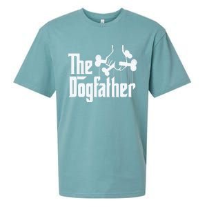 The Dogfather Dog Dad Fathers Day Gift Dog Lover Sueded Cloud Jersey T-Shirt