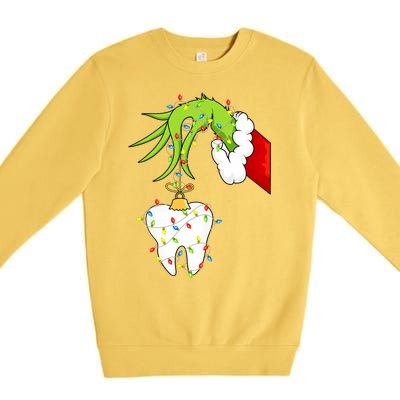 Tooth Dentist Dental Christmas Holiday Premium Crewneck Sweatshirt