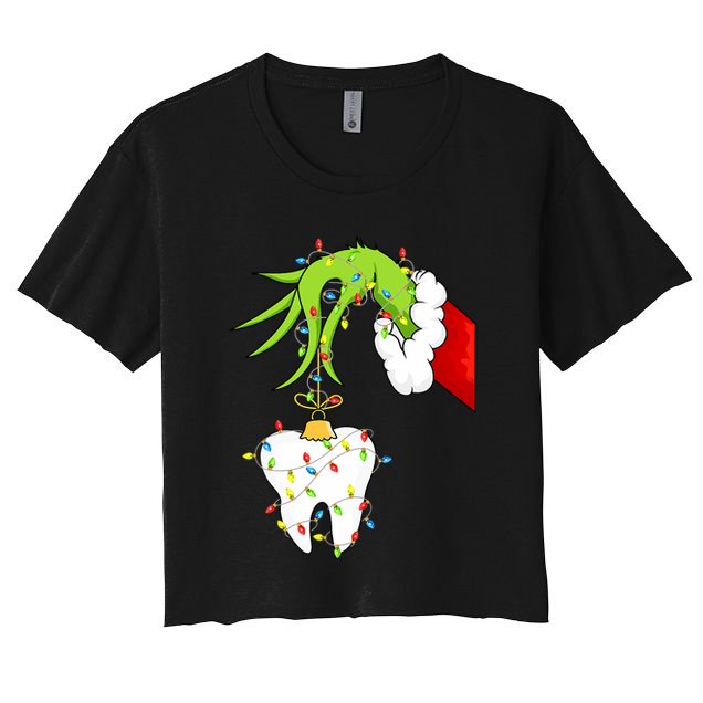 Tooth Dentist Dental Christmas Holiday Crop Top