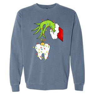 Tooth Dentist Dental Christmas Holiday Garment-Dyed Sweatshirt