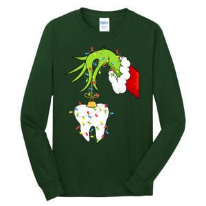 Tooth Dentist Dental Christmas Holiday Tall Long Sleeve T-Shirt