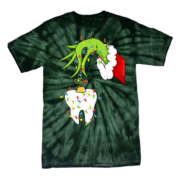 Tooth Dentist Dental Christmas Holiday Tie-Dye T-Shirt