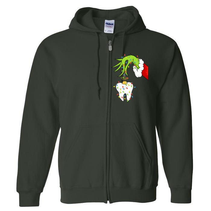 Tooth Dentist Dental Christmas Holiday Full Zip Hoodie