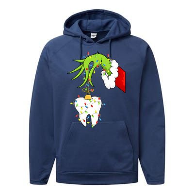 Tooth Dentist Dental Christmas Holiday Performance Fleece Hoodie