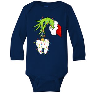 Tooth Dentist Dental Christmas Holiday Baby Long Sleeve Bodysuit