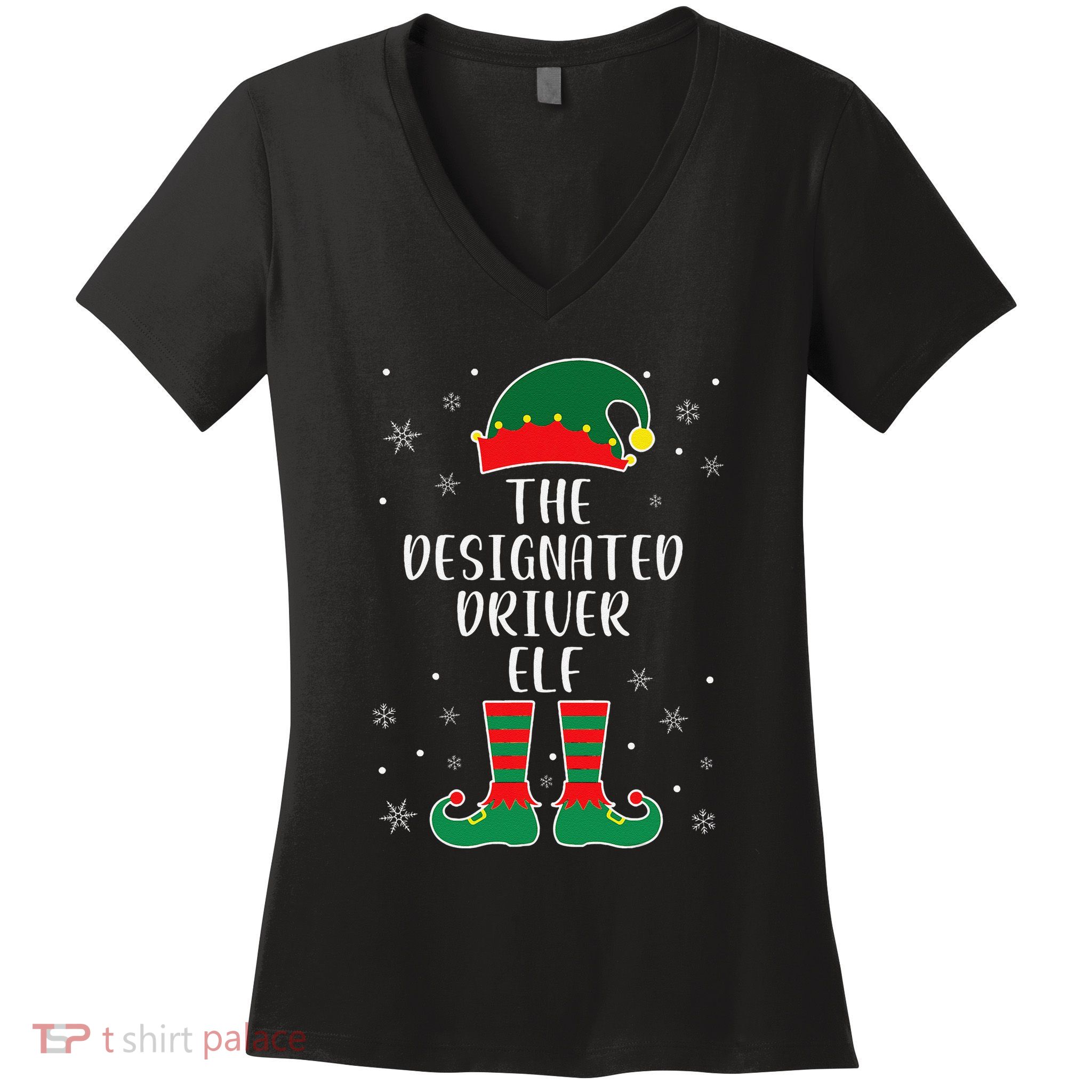 The Designated Driver Elf Family Matching Christmas Women's V-Neck T-Shirt