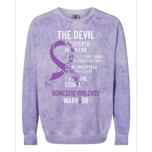 The Devil Domestic Violence Awareness Support Ribbon Colorblast Crewneck Sweatshirt