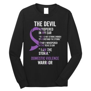 The Devil Domestic Violence Awareness Support Ribbon Long Sleeve Shirt